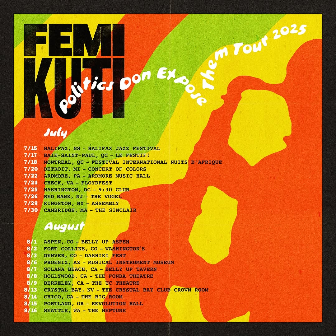 Femi Kuti Politics Don Expose Them Tour Poster 2026